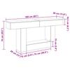 Smoked Oak Console Table 160 x 30 x 74 cm