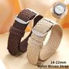 14mm 16mm 18mm 20mm 22mm Woven Nylon Watch Band for Perlon Strap Women Men Replacement Bracelet Sport Fabric Wristband Accessory