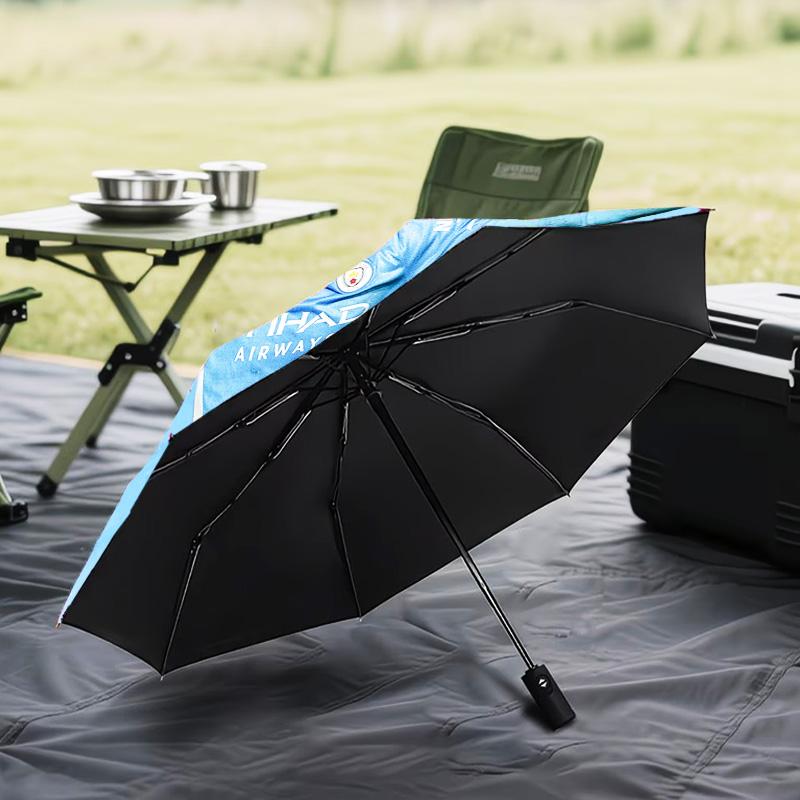 Haaland Player Pose Automatic Folding Umbrella - 8-Rib Travel Umbrella with Auto Open/Close & Portable Gifts for Holidays or Birthdays