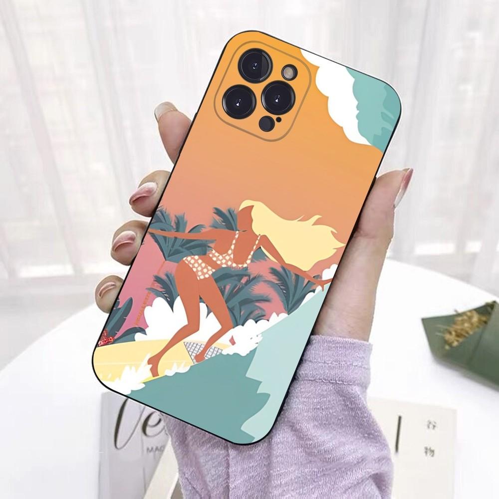 Surf Girls Phone Case For iPhone 15 6 7 8 Plus 11 12 13 14 Pro SE 2020 MAX Mini X XS XR Back Funda Cover