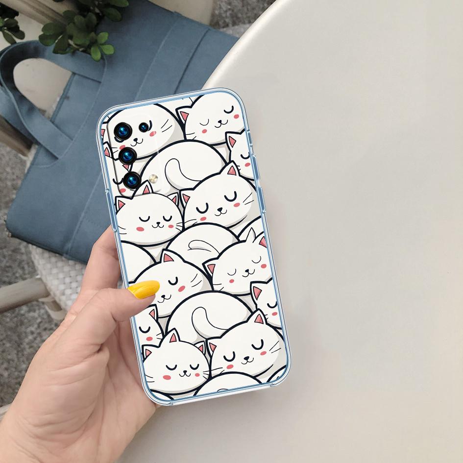 FM15 Cat Kitten Meow Soft Shell Transparent Phone Case for Samsung Galaxy A04 A04S A14 A23 A34 A54 M23 M33 M52 M53