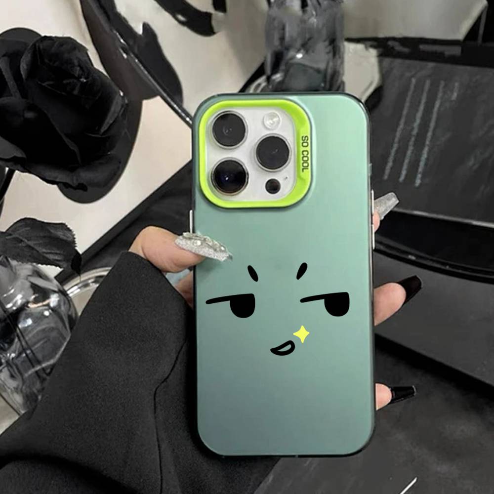 Kawaii Emoji  Phone Case For IPhone 16 17 15 14 12 13 Pro Max white Color Shockproof Cover