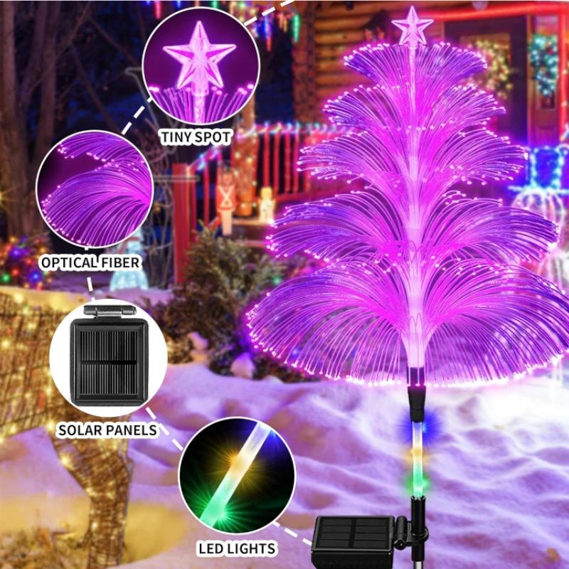 1pc Solar Jellyfish Light Decoration Outdoor Waterproof 2/3/5 Layer Optical Fiber for Pathway Outside Pathway Lawn Patio Decor