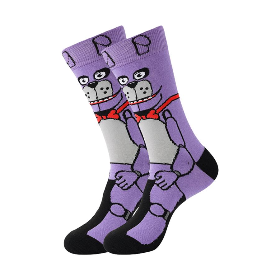 3 Pary skarpetek z kreskówkowymi postaciami anime dla graczy dla mężczyzn i kobiet, skarpety załogowe, nowatorskie, zabawne, designerskie skarpety