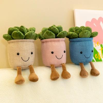 23cm Flower Pot Stuffed Plushie Pillow Succulents Plush Toy Cute Succulents Plushies Decoration Soft Fluffy Toy Succulent Plants Friend Throw Pillow