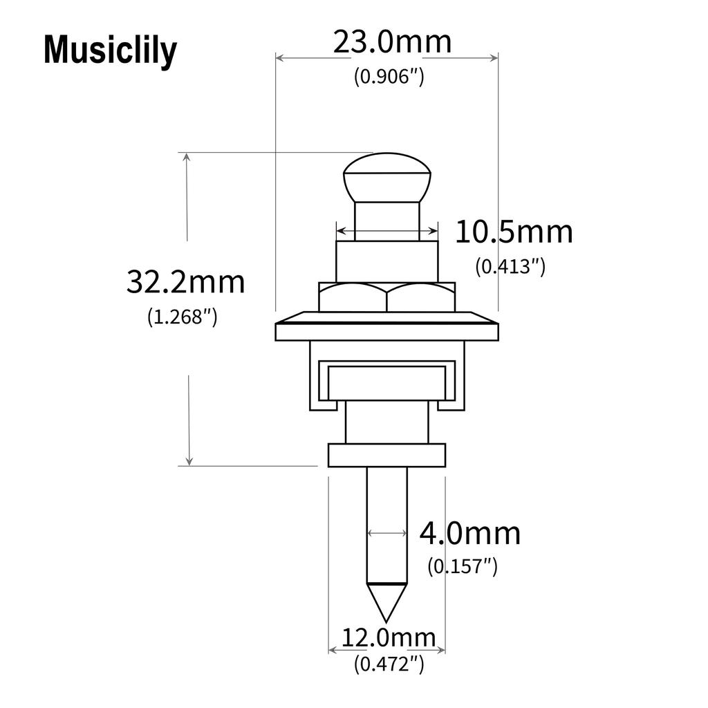 Musiclily Guitar Strap Locks, Security Strap Locks for Electric Guitars, Acoustic Guitars, and Basses, Chrome (Pack of 2)