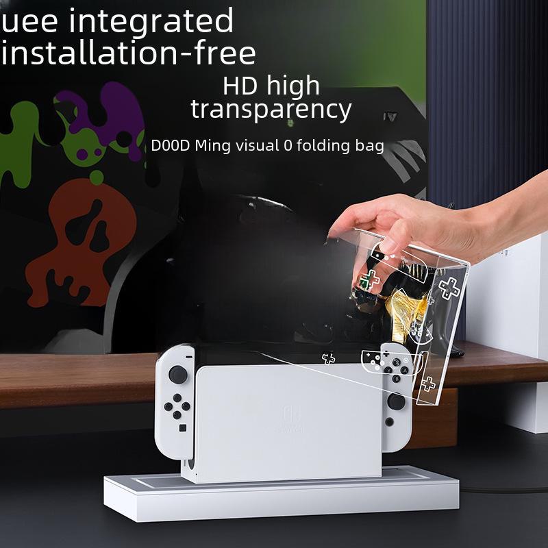 Capac de praf pentru bază luminoasă OLED pentru Nintendo Switch și accesorii pentru carcasă acrilică