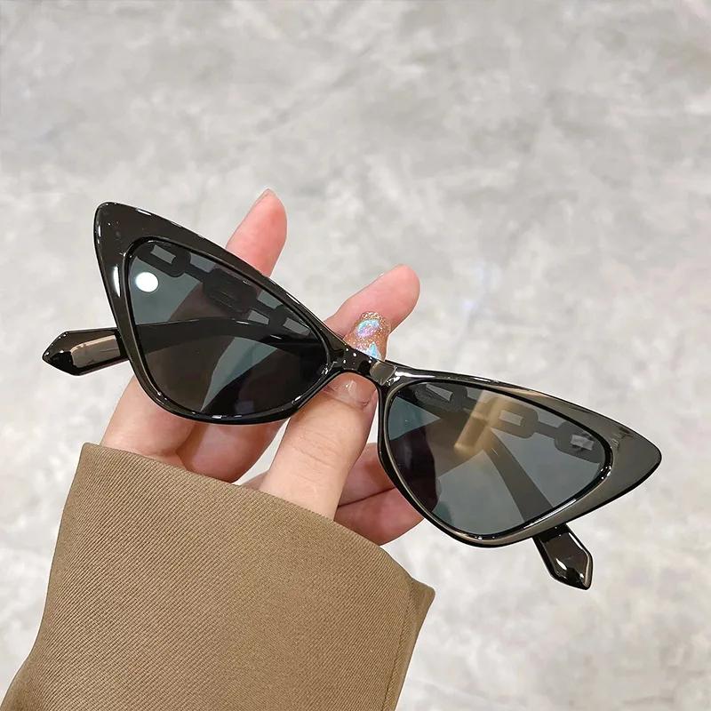 

European And American Personalized Cat Eye Decorative Sunglasses For Women New Trendy Versatile Small Frame Sunglasses