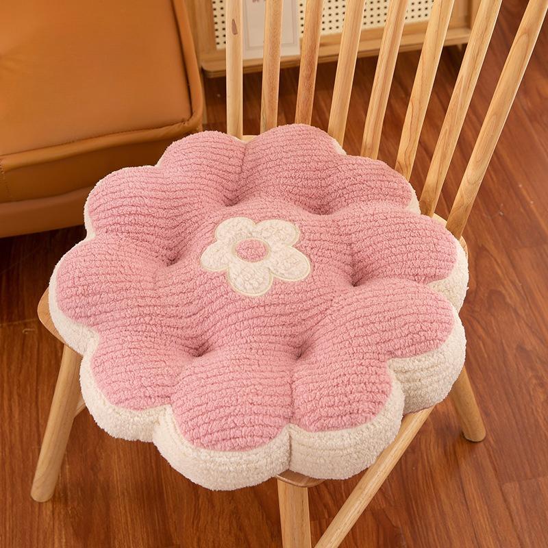 New cartoon color blocking biscuit cushion circular cushion office seat square cushion