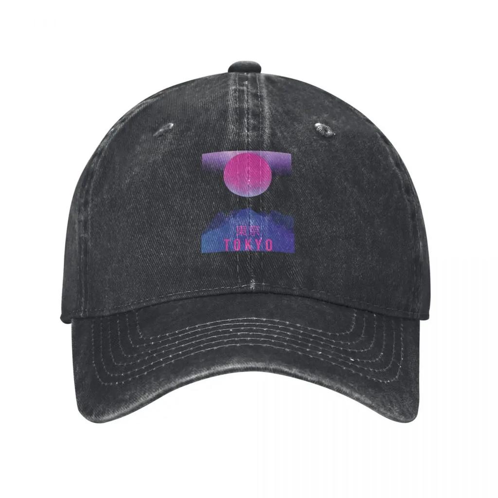 Japanese Vaporwave Anime Sunset Aesthetic Tokyo Baseball Cap Icon Snap Back Hat Anime funny hat Unisexs Caps Womens
