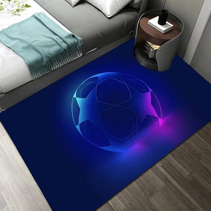 Football Carpet and Rugs Bedroom Living Room Kids 3D Soccer Field Printed Pattern Rug for Children's Play Floor Mat Decoration