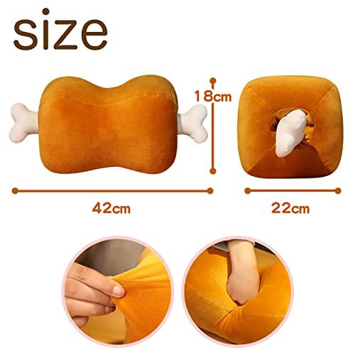 (RONGUI) Bone-in Meat Plush Toy, Meat Cushion, 42cm, Manga Meat, Bones, Fun Toy for Kids, Soft and Chewy (Bone-in Meat)