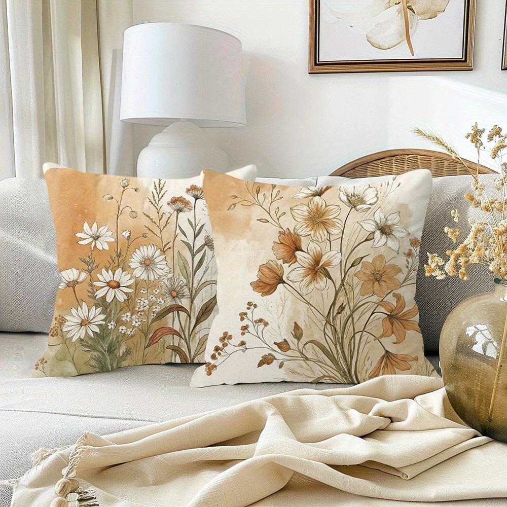 Floral-Printed Pillowcases: Embrace Nature's Beauty In Your Home Sofa Cushion Cover Home Room Decoration 2D Flat Printing