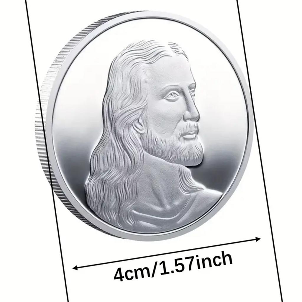 Minnesmynt 1 st Sista måltiden, 1,57 tum Metall Samlarobjekt, Jesus-tema, Detaljerat Religiöst Konstverk, Kristen Presentidé