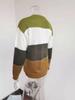 2024 Women's Casual Striped Long Sleeve Round Neck Sweater for Autumn and Winter