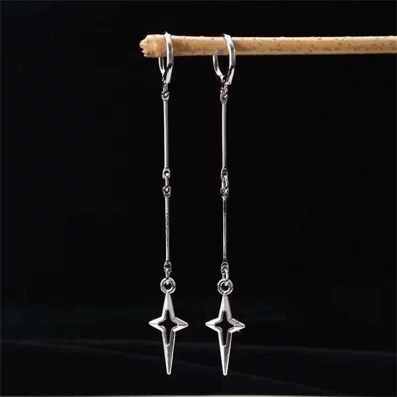 Классические серьги-звезды | гранж-украшения гипоаллергенные y2k гот дерзкие альт фейри панк эстетика свисающие массивные кокетливые минималистичные