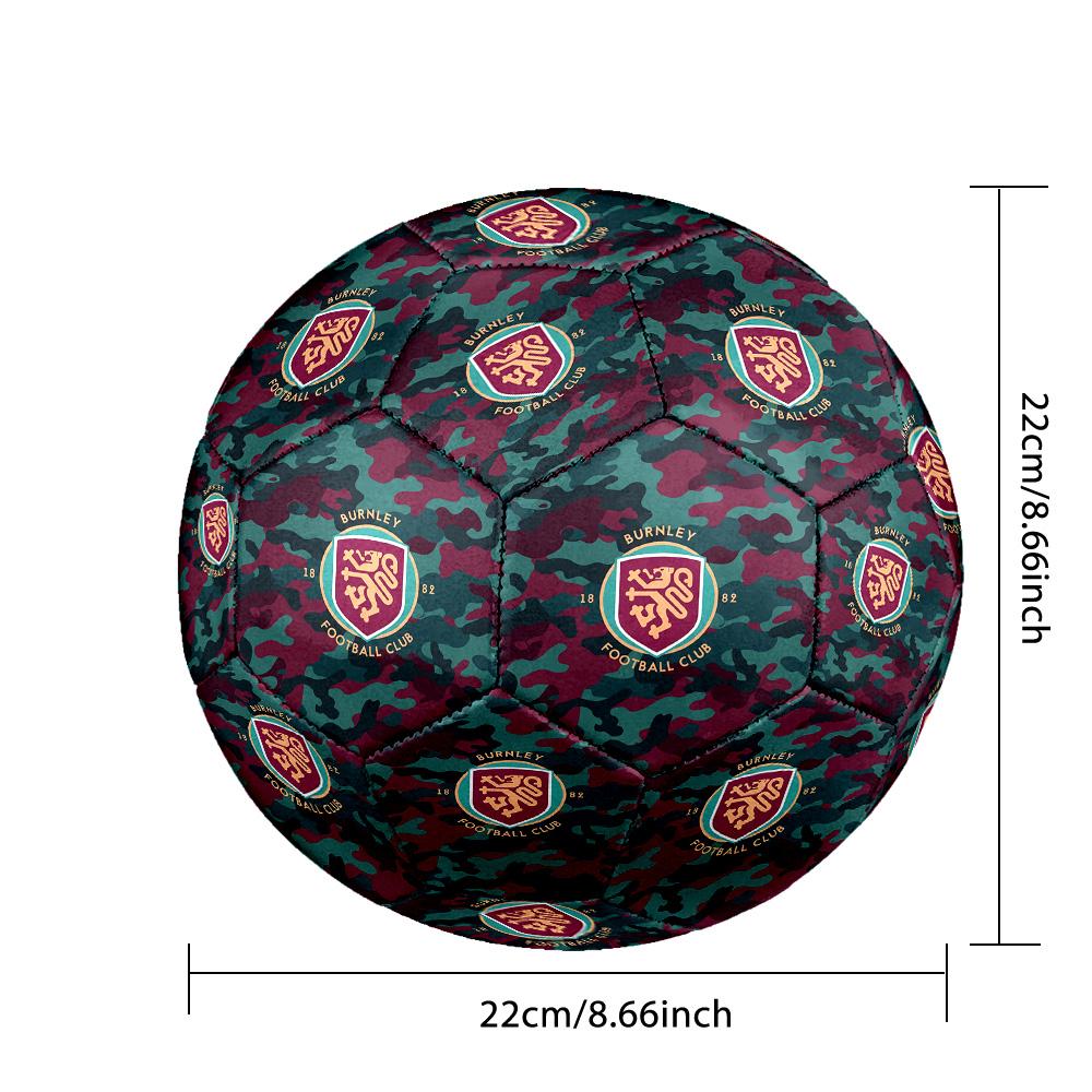 Burnley FootballPrinted Size 5 Soccer Ball, Anti Slip Adult Match Football Souvenir for Football Fans
