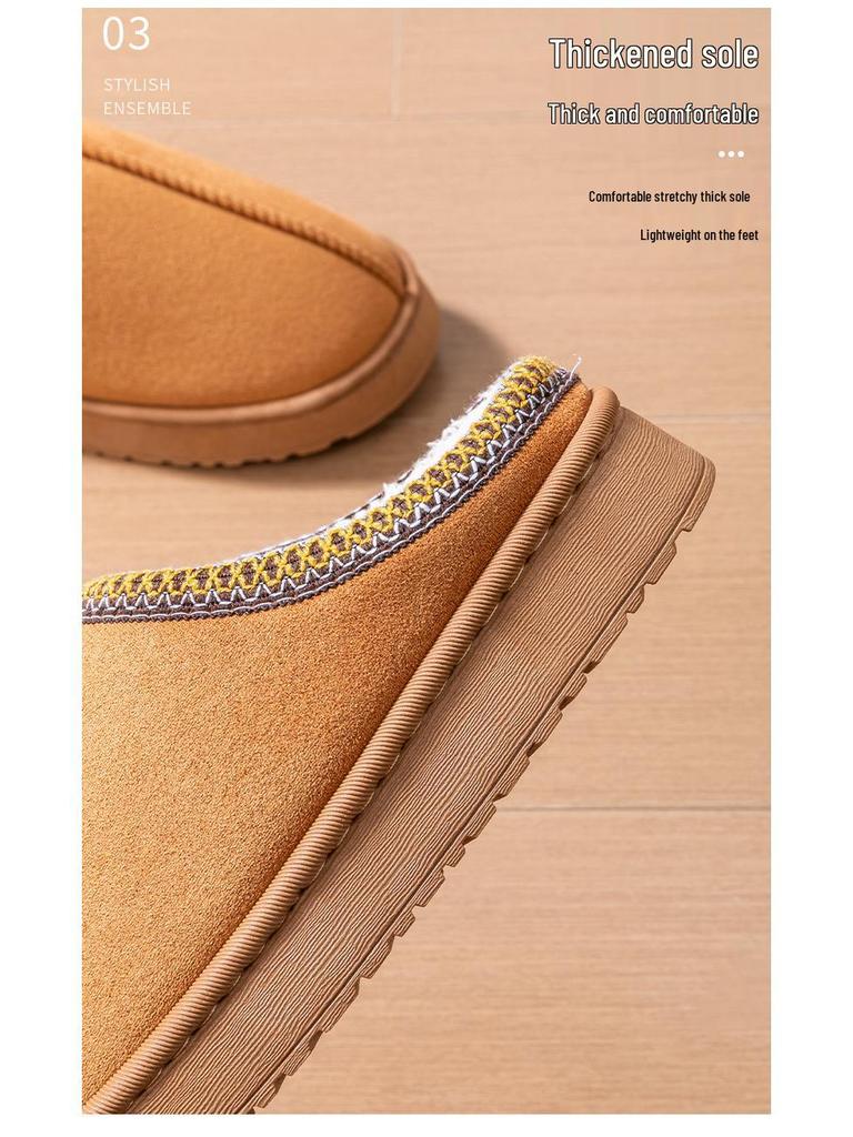 Pantoufles d'intérieur/extérieur pour femmes, en coton à semelle épaisse et doublées polaire, antidérapantes, résistantes à l'usure, à bout fermé.