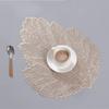 Placemat For Dining Table Coasters Leaf Simulation Plant Cup PVC Coffee Table Mats Kitchen Christmas Home Decoration