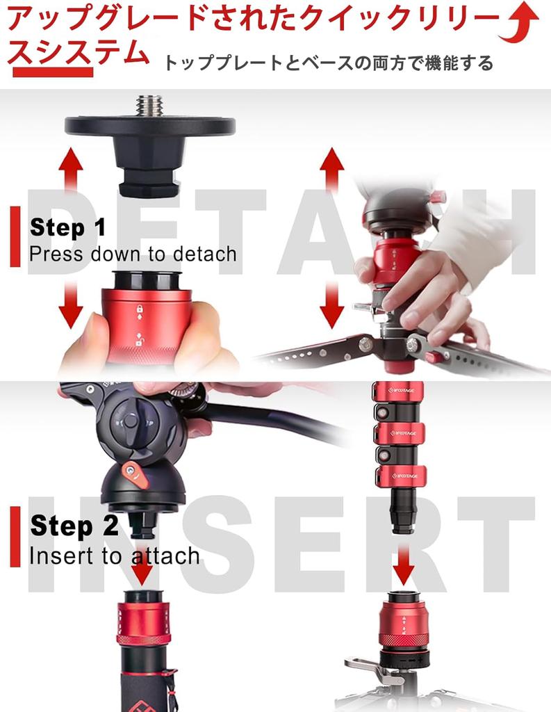 IFOOTAGE Cobra 3 Camera Monopod with 180cm Camera Professional Carbon Fiber Travel Monopod with 8KG Payload C180F-P Pedals, Monopod, Feet,