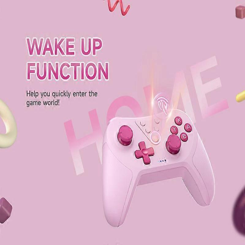 EasySMX T37 Wireless Gamepad, Bluetooth Gaming Controller for Nintendo Switch, PC, Steam Deck, 6 Axis Gyro Motion Control(Pink)