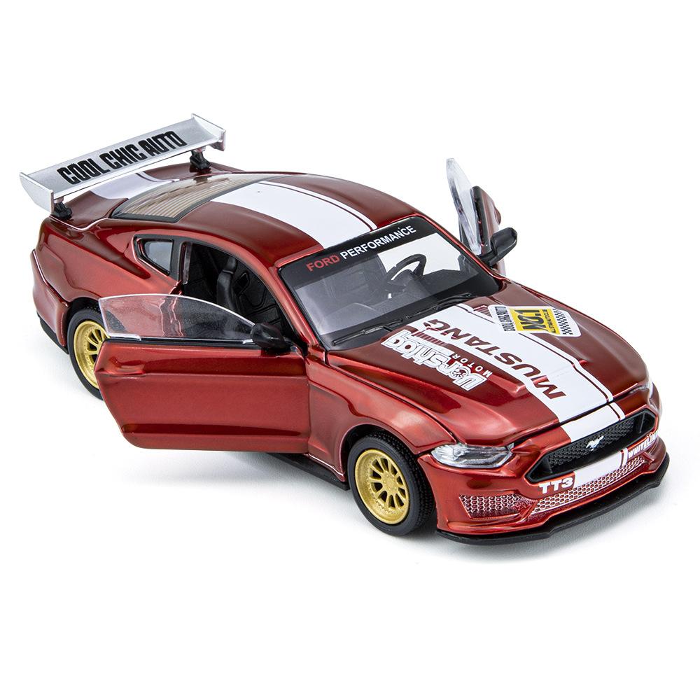 1/42 Scale 2018 Ford Mustang GT Super Racing Assembly Toy Car Alloy Diecast Metal Collection Gift Toys with Box