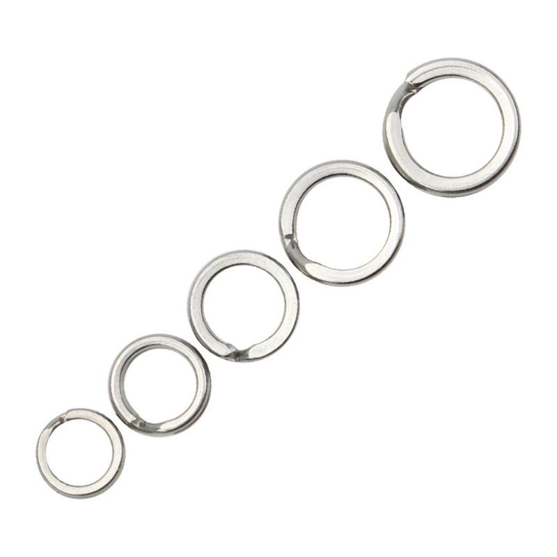 5 Size Stainless Steel Fishing Split Rings High Strength Large Tensile Force Lure Connector Loop Set 200Pcs For Tackle Box