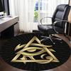 1pc Eye Pyramid Office Round Area Rug,  Mat Suitable For Office, Under Office Chairs Bedroom Living Room Home Decor, Room Deco
