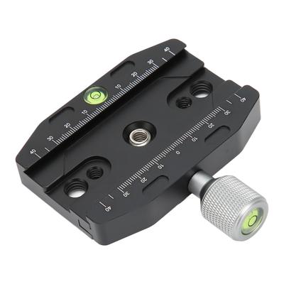 Abrazadera de Placa de Liberación Rápida Mecanizado CNC Adaptador de Montaje para trípode de Cámara con 2 Niveles de Burbuja para DSLR