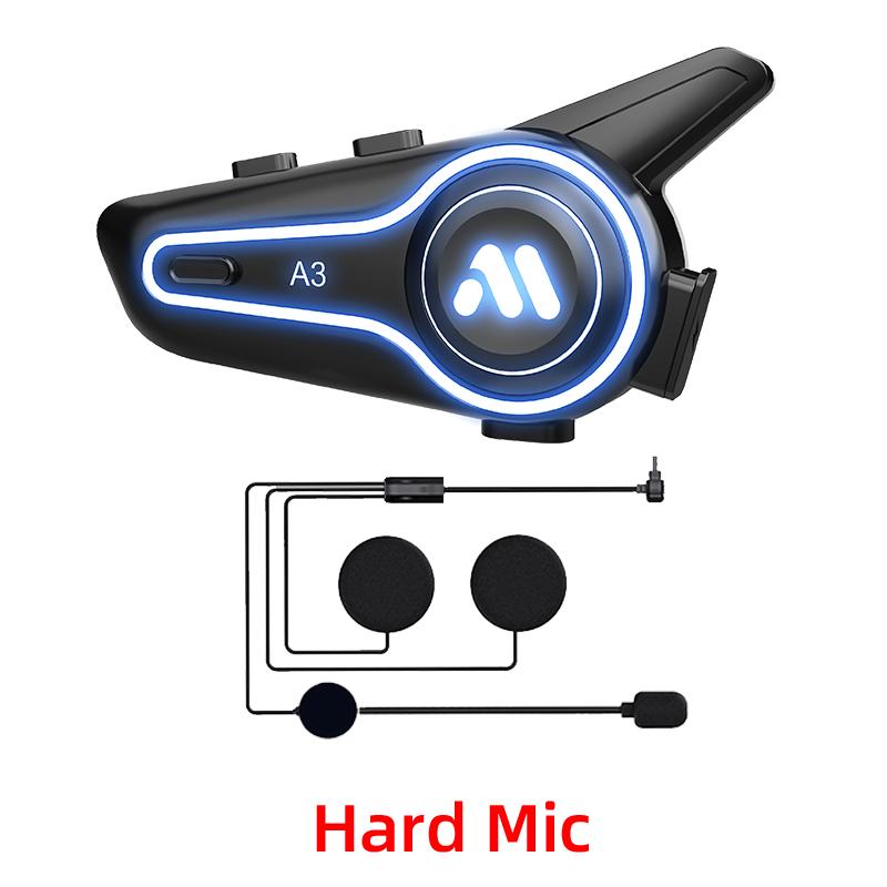 New A3 Motorcycle Helmet Bluetooth Headset Noise Reduction Waterproof Wireless 5.4 RGB Light 1000mAh Battery Music Player HIFI