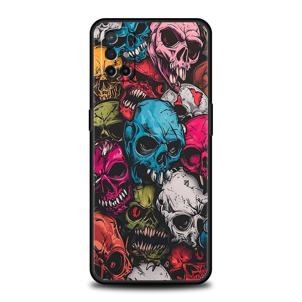 Phone Case For Oneplus 13R 13 12 10T 11 R10 Nord N100 N200 N10 9 9R CE 2 3 Z Pro Lite 5G Soft TPU Cover Skeleton Skull Funda Bag