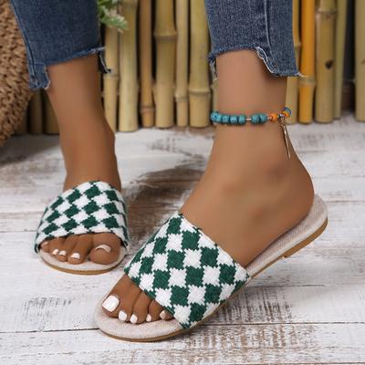 2024 Hot Sale Ladies Shoes Basic Women's Slippers Outdoor Casual Slippers Women Braid Mixed Colors Flat with Plus Size Sandals