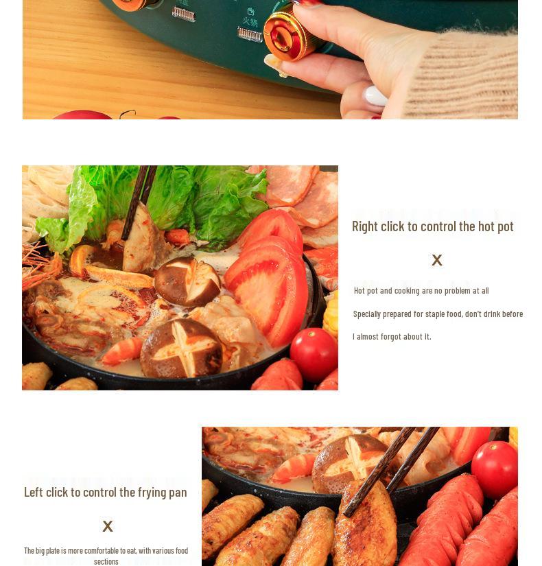 Korejský nepřilnavý elektrický multifunkční horký hrnec a grilovací pánev v jednom