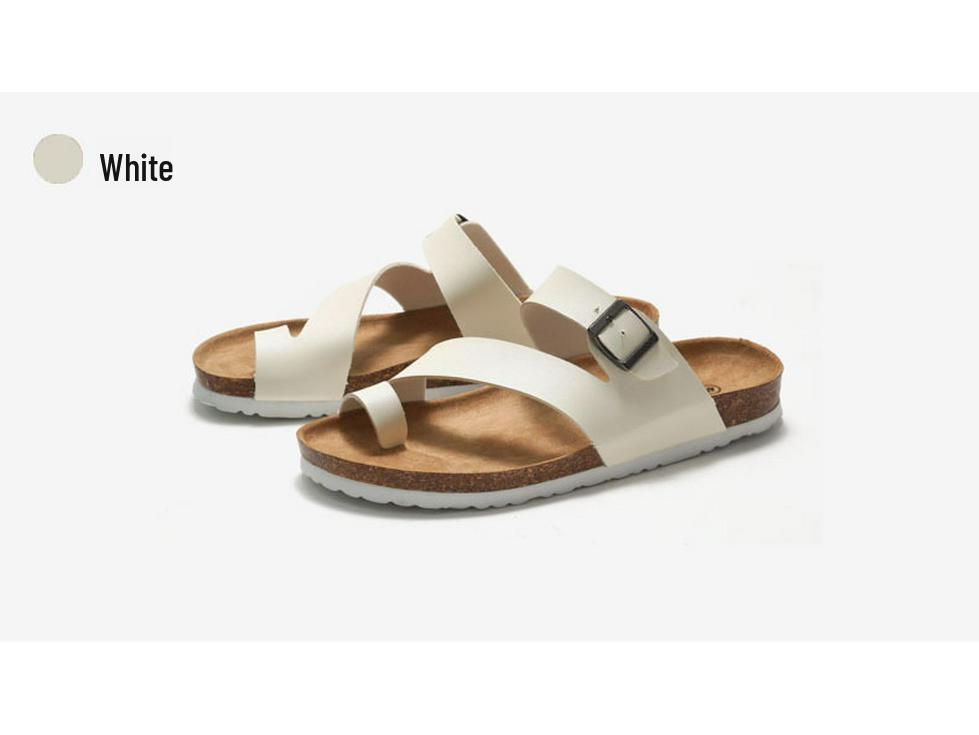 Men's Korean Style Cork Slip-On Sandals - Casual Summer Beach Flip Flops.