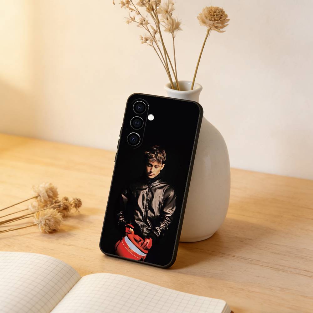 Sports Charles Leclerc Phone Case For Samsung Galaxy A73,A72,A71,A70,A53,A52,A51,Soft Silicone Black Cover