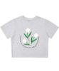 MATCHGLOBE Three Flower Crop Top (Light Grey)
