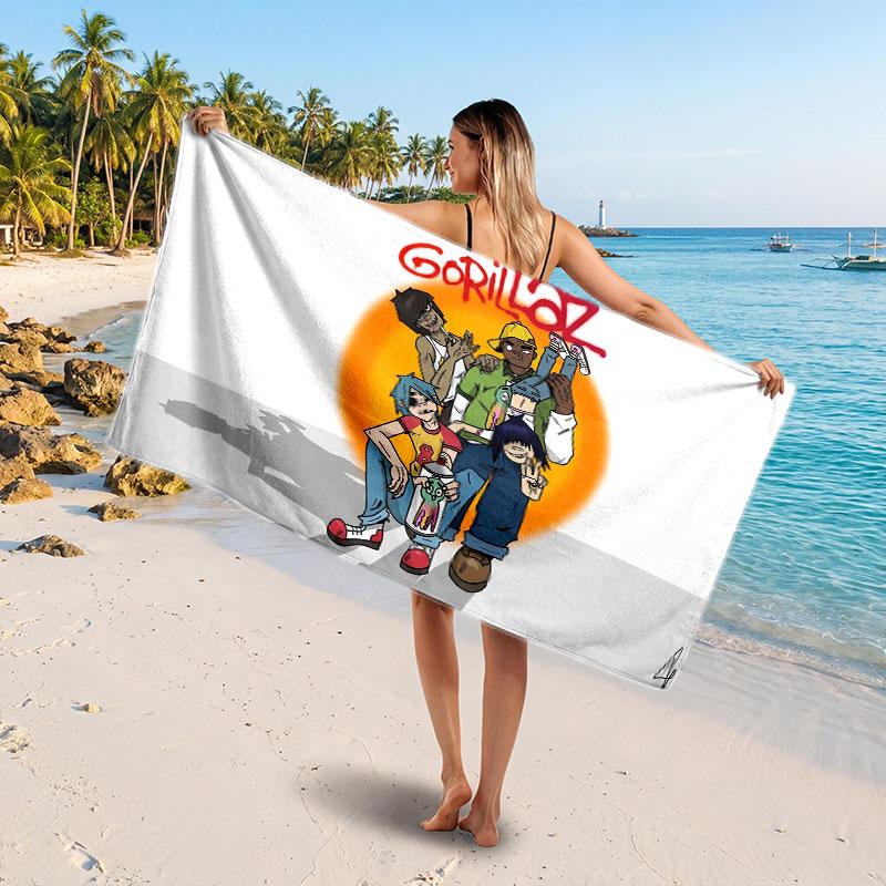 Large Beach TowelGorillaz Soft Absorbent Towel Beach Bath Home Use
