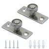 Set of 2 Floor Guide Fittings for Metal Sliding Door - 17 Mm Wheels, Silver