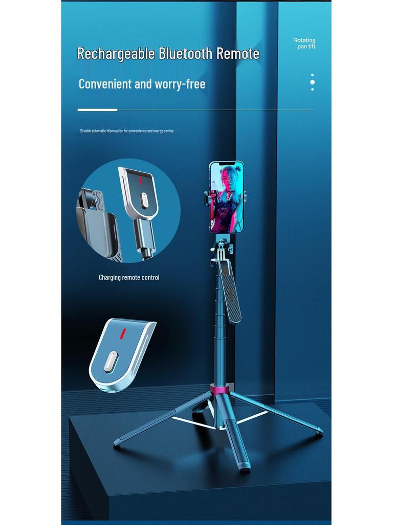 1.8m P185 Anti-Shake Stabilizer Gimbal for GoPro - Multi-Function Selfie Stick & Aluminum Alloy Tripod for Live Broadcast