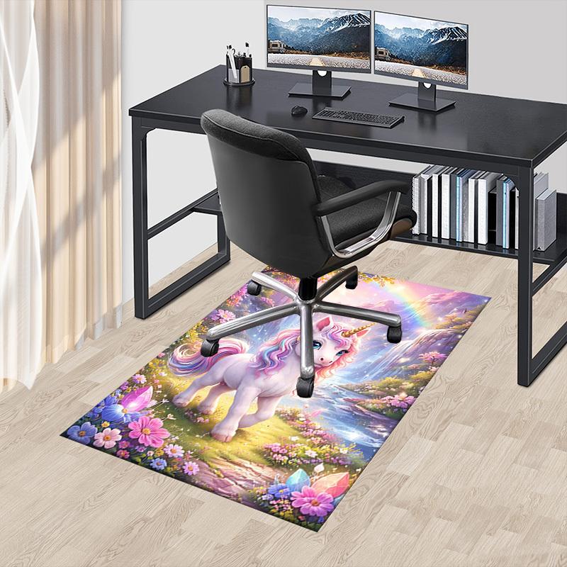 1PC Unicorn Fantasy Non-Slip Floor Carpet Compatible for Office&Living Room&Bedroom&Dining room - Flat - Weave Machine-S0363