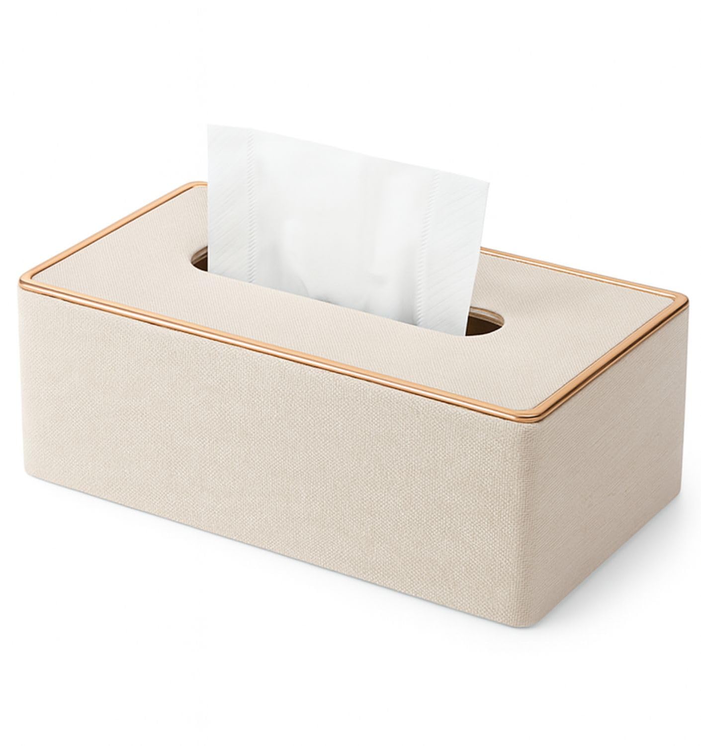 

Коробка для салфеток, Настольная из ПУ кожи с магнитной крышкой (Бежевый, Однотонный)