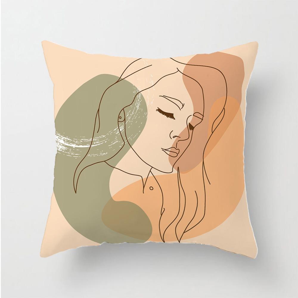 Modern Daisy Flower Peach Skin Pillow Cover 2D Flat Printed Cushion Case For Living Room Sofa Bedroom Home Decor 45X45Cm New