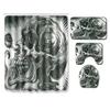 Skull Shower Curtain Floor Mat Combination Four-Piece Set Bathroom Toilet Carpet Shower Room Mat Foot Mat