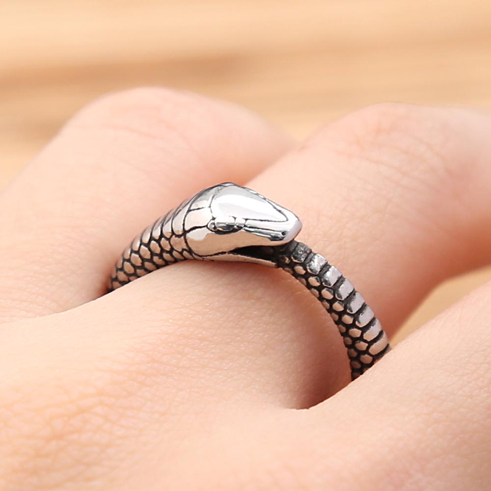 Vintage Simple Norse Ouroboros Rings For Men Women Stainless Steel Punk Biker Animal Snake Ring Fashion Jewelry Gifts