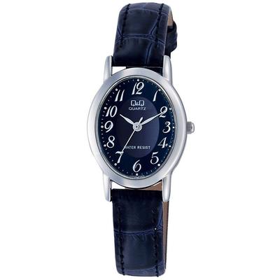 Citizen QQ Wristwatch Analog Waterproof Leather Strap VZ89-305 Ladies Navy