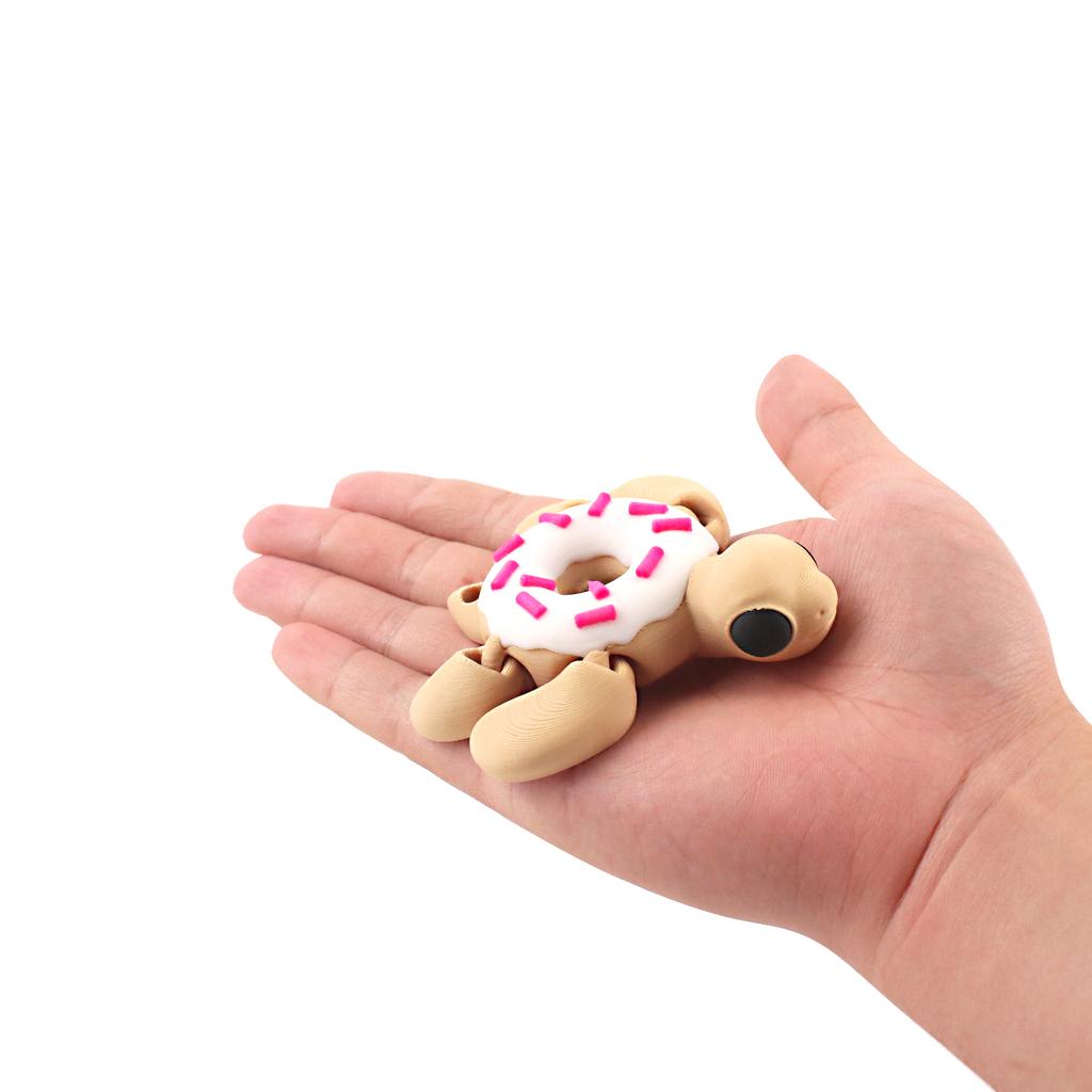 Doughnut Turtle Animal Model, Creative Desktop Novelty Decoration, 3D Printed Office Irritable Manual Stress Relief
