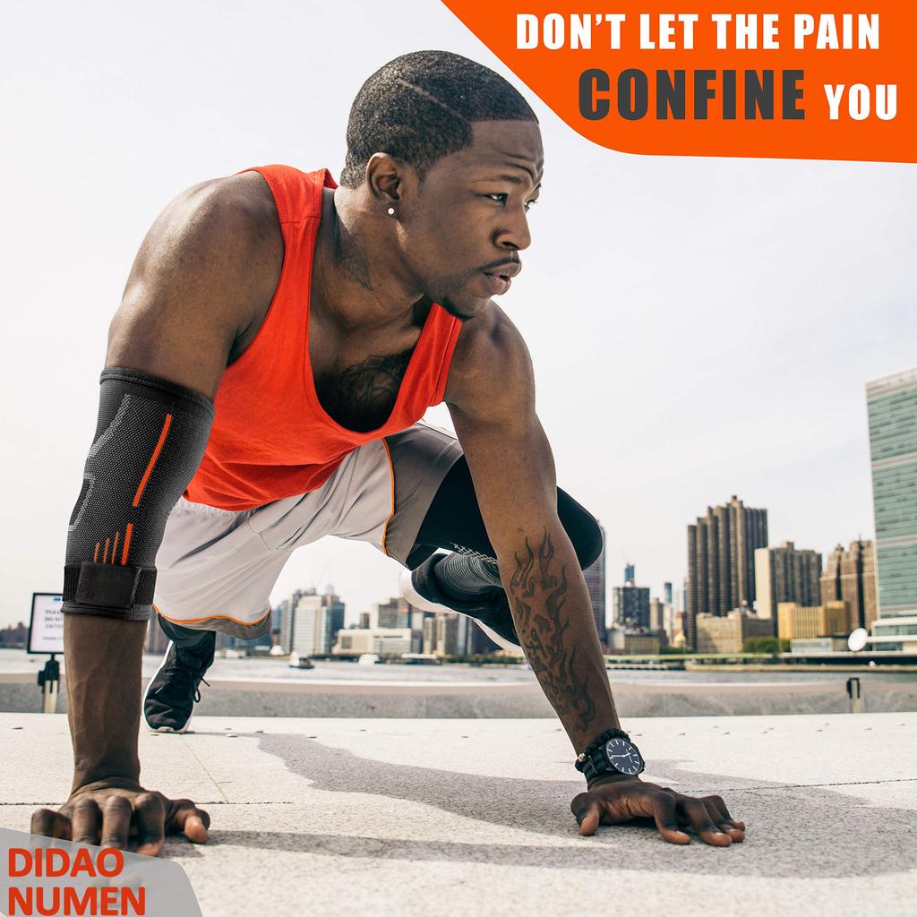 Elbow Brace Compression Support Sleeve for Tendonitis Tennis Elbow Golf Elbow Treatment - Reduce Joint Pain During Any Activity