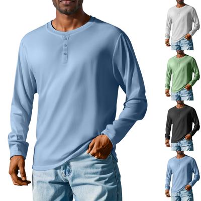 Chemise à Manches Longues Décontractée Ample à Boutons pour Homme Haut Tendance