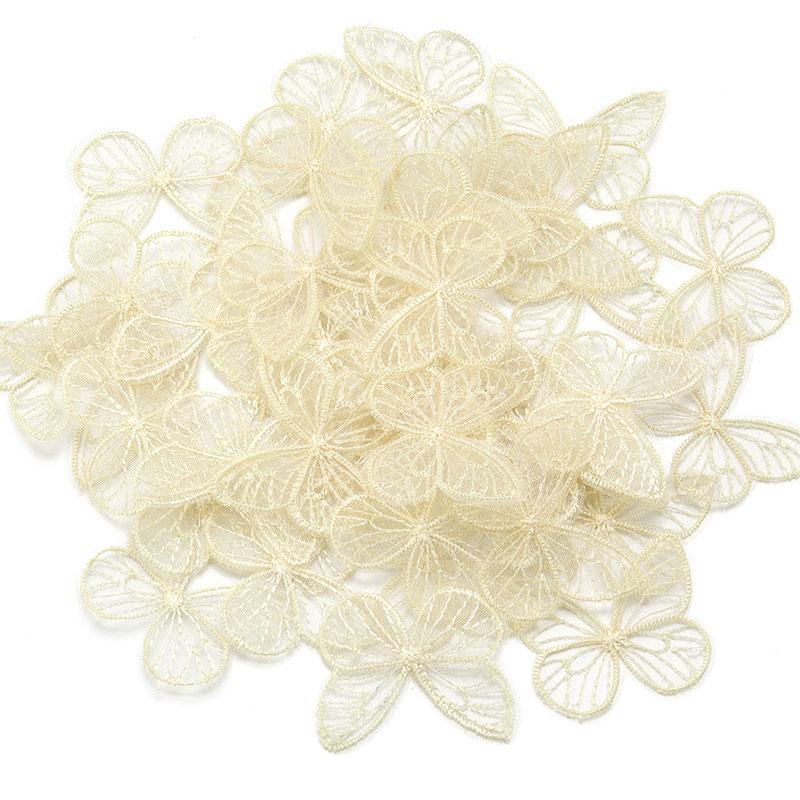 

20Pcs Embroidered Mesh Butterfly 3.5X4.5Cm Cloth Patch Appliques for Diy Clothes Headwear Sewing Supplies Hair Clips Accessories жёлтый