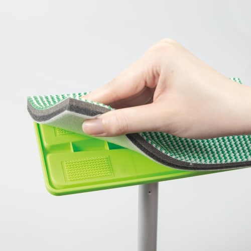 Azuma Industrial TK Brushing Sponge for Entryway Tiles, with Handle, Connecting Handle, Green, for Entryway and Balcony Cleaning, Total Length: Approx